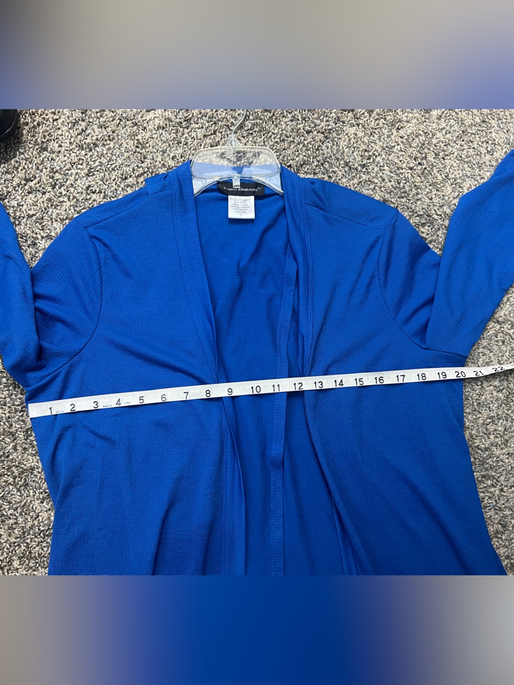 Travel‎ Elements  chic Long Open-Front Ribbed Duster Cardigan in Blue - Picture 5 of 6